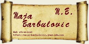 Maja Barbulović vizit kartica
